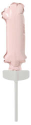  Rózsaszín Pastel 1-es szám fólia lufi tortára 13 cm (DPA9912705) - eking