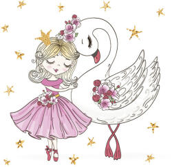  Balett, Balerina With Swan szalvéta 20 db-os 33x33 cm (PKK056985) - eking
