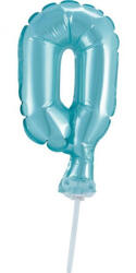  Kék 0-ás Light Blue szám fólia lufi tortára 13 cm (MLG113709) - eking
