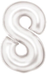  Fehér Lustre White 8-as szám fólia lufi 86 cm (DPA9917300) - eking Lufi