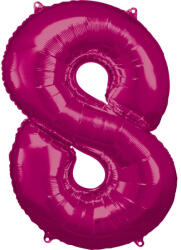  Rózsaszín Pink óriás szám fólia lufi 8-as, 83x53 cm (DPA9907291) - eking