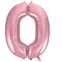  Rózsaszín Light Pink 0-ás szám fólia lufi 92 cm (MLG109191) - eking