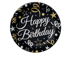  Happy Birthday B&C papírtányér 6 db-os 18 cm (MLG160680)