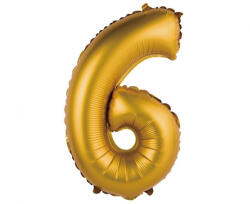  Arany Gold Matt 6-os mini szám fólia lufi 35 cm (MLG108903) - eking