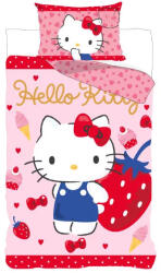  Hello Kitty Strawberry ágyneműhuzat 140×200cm, 70×90 cm (BRM024281) - oliviashop