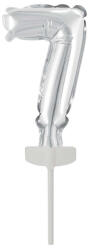  Ezüst Silver 7-es szám fólia lufi tortára 13 cm (DPA9912691) - eking