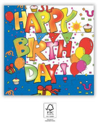  Happy Birthday Kokliko szalvéta 20 db-os 33x33 cm FSC (PNN94835)