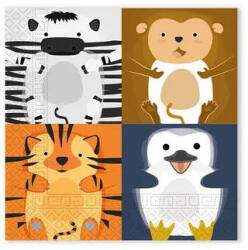  Állatos Zoo szalvéta 20 db-os 33x33 cm FSC (PNN96600) - eking