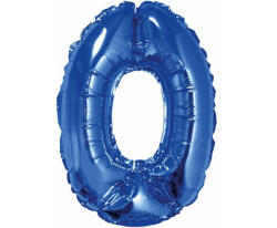  Kék Blue 0-ás mini szám fólia lufi 35 cm (MLG632399) - eking