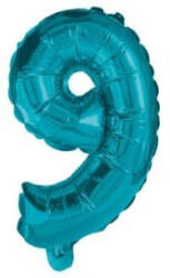  Mini 9-es Blue szám Fólia lufi 32 cm (PNN91228) - eking