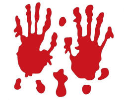  Halloween Véres kéznyom Bloody zselés ablak matrica szett (MLG187892) - eking