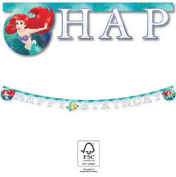  Disney Hercegnők, Ariel Curious Happy Birthday felirat FSC 2 m (PNN95460) - eking