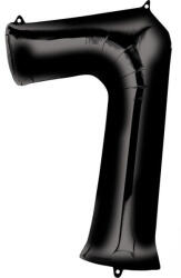  Fekete Black óriás szám fólia lufi 7-es, 88x55 cm (DPA3014601) - eking