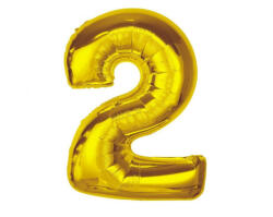  Arany 2-es Gold szám fólia lufi 92 cm (MLG189704) - eking