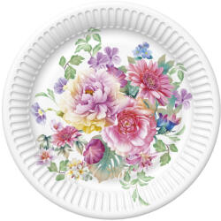  Virág Arrangement papírtányér 8 db-os 22, 7 cm (PKK051010) - eking