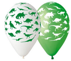 Dinoszaurusz Green léggömb, lufi 5 db-os 12 inch (30 cm) (MLG306101) - eking