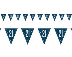  Happy Birthday 21 Blue zászlófüzér 274 cm (MLG819959)