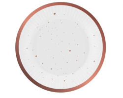  Rózsaszín Rose Gold Celebrate papírtányér 6 db-os 18 cm (MLG166477)