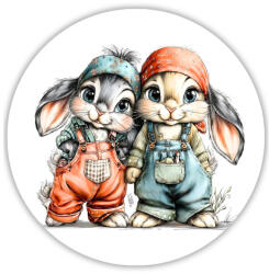  Nyomtatott fa tábla - Nyuszkók 11, 8cm - csinaldmagadshop