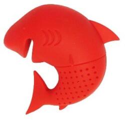  Tea-szűrő szilikon cápa, shark: Piros