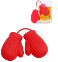  Tea-szűrő szilikon, szilikonból, box kesztyű: Piros