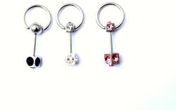  Köldök piercing acélból: Kék