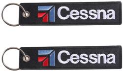  Hímzett, textil kulcstartó, Cessna motívummal