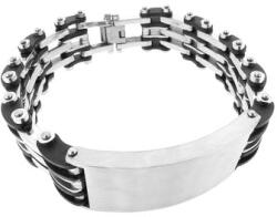  Karkötő széles orvosi acélból és fekete szilikonból férfiaknak