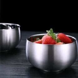  Hőszigetelt duplafalú matt rozsdamentes acél edény, 13cm