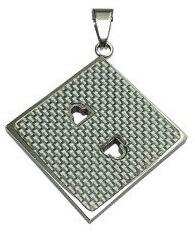  Medál rozsdamentes elektromos stekker kettőnek: Ezüst