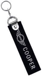  Hímzett, textil kulcstartó, Mini Cooper motívummal