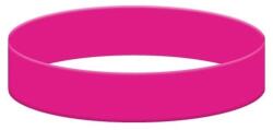  Szilikon karkötő egyszinű, rózsaszín színű, nyomtatás nélkül: 202 mm Sötét rózsaszín