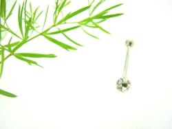  Súlyzórúd piercing acél és fehér cirkon