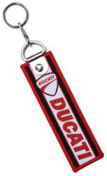  Hímzett, textil kulcstartó, Ducati motívummal