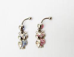  Bagoly medálos köldök piercing: Rózsaszín