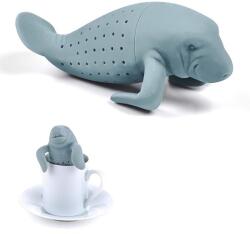  Tea-szűrő szilikon tengeri élőlény motívummal, Manatee, szilikonból: Szürke