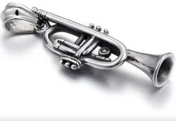  Rozsdamentes acél medál trombita fúvós hangszer, trombita: Ezüst