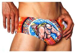  Fürdőruha férfi AussieBum színes nyomtatott képregénnyel, beach boy, szörfös: M