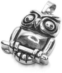  Medál bagoly fa ágon, patinázott