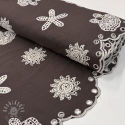  Pamutvászon EMBROIDERY Sea ornaments brown