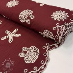  Pamutvászon EMBROIDERY Sea ornaments bordeaux