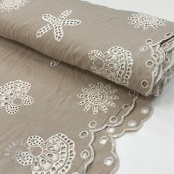  Pamutvászon EMBROIDERY Sea ornaments natural