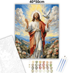  Fénylő feltámadás - számfestő készlet - 40×50 cm (Keretre feszítve)