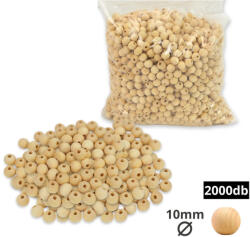  Natúr fagolyó 10mm 2000db/csomag - OKOSÁR! - kreatív alkotáshoz