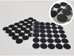  Tépőzár korongok fekete 30db/cs - kreatív alkotáshoz