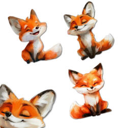  Nyomtatott dekorkarton - Rókák 3db/csomag - dekorációhoz és koszorúhoz