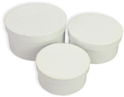  Papírdoboz kerek fehér 3db/szett - ajándékcsomagoláshoz és ünnepi dekorációhoz