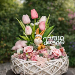  Tavaszi dekoráció - Nyuszis Asztaldísz - Csináld Magad Csomag - tavaszi DIY projekthez