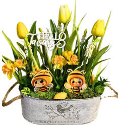  Tavaszi dekoráció - Méhecskés Asztaldísz - Csináld Magad Csomag - tavaszi DIY projekthez