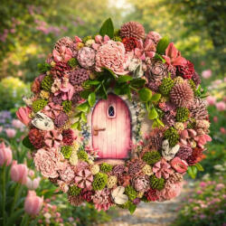  Tavaszi dekoráció - Tavaszi Virágkapu Ajtódísz - Csináld Magad Csomag - tavaszi DIY projekthez